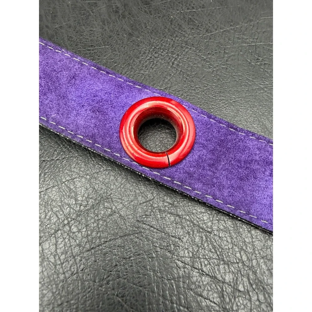 Vintage Compagnie Internationale Express Purple Suede Belt Colorful Grommets 90s
